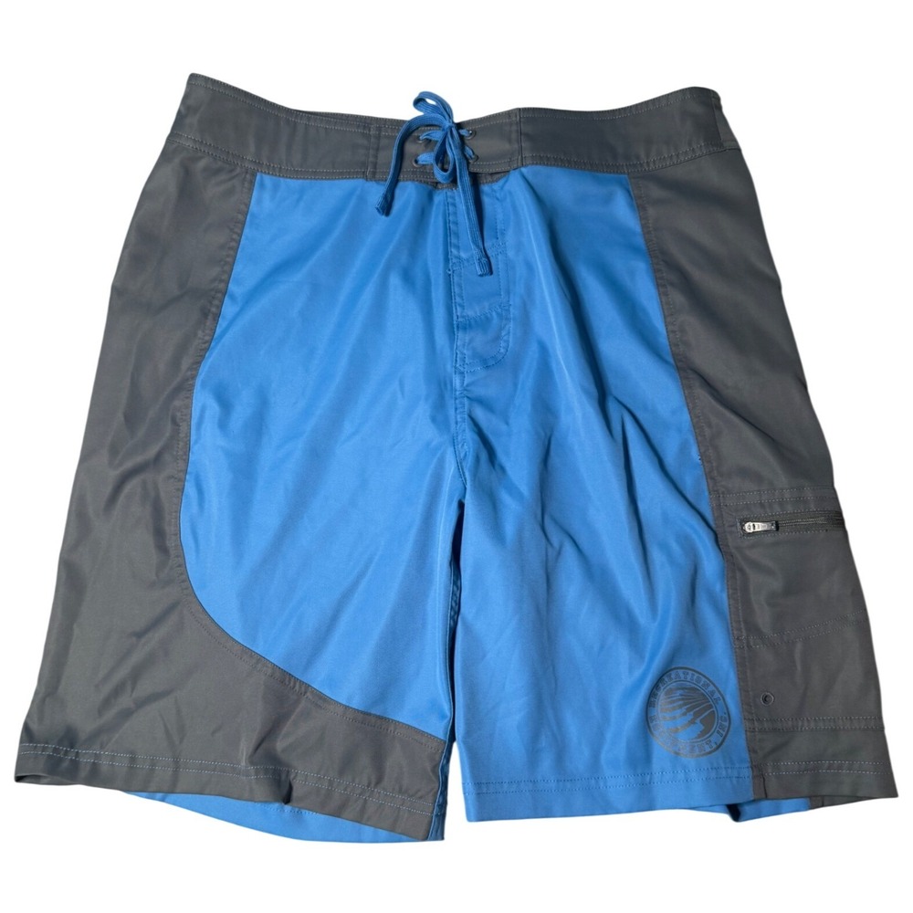 REI Mens Board Shorts Blue Gray Swim Trunks Size 36 848733 16-M-14227-S13